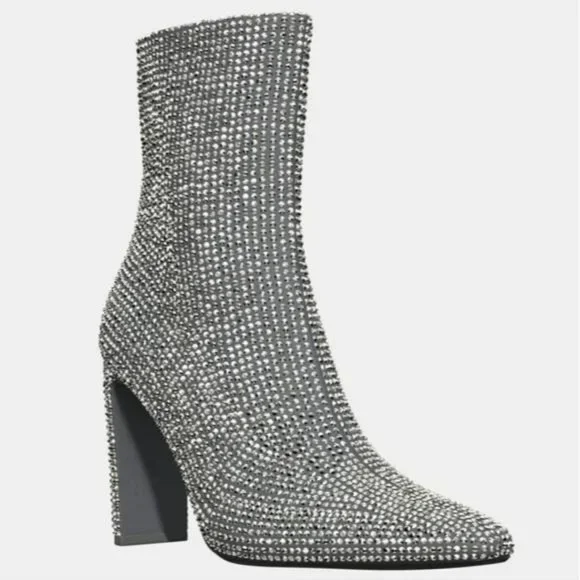 ZARA RHINESTONE HEELED ANKLE BOOTS - Picture 12 of 14